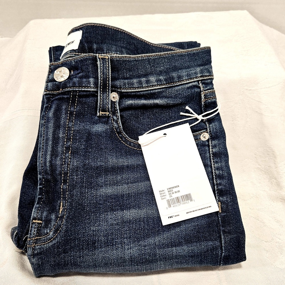 NWT Edwin 1947 Raw Hem Jeans Size 25 Medium Wash Deja Blue Cotton Blend